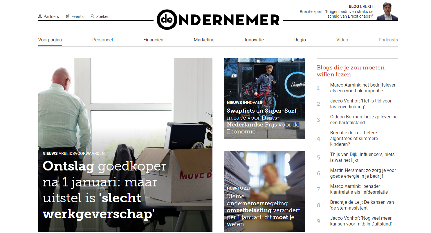 Media De Ondernemer wordt online kenniscentrum Met een nieuwe site begint de tweede fase van de - Ad