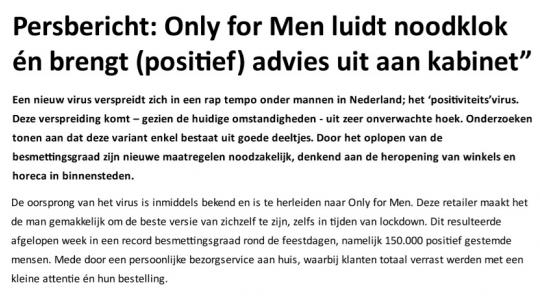 persbericht Only fot Men