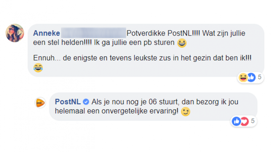 Reactie van PostNL