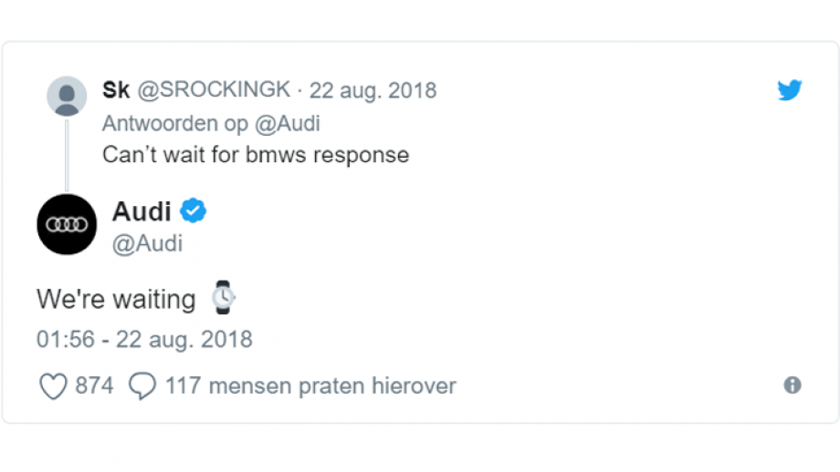 Audi reactie