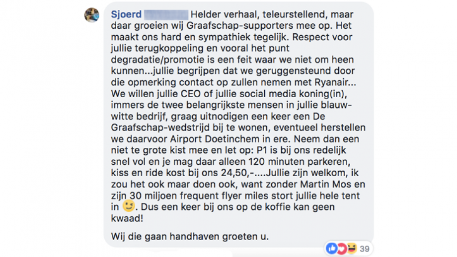 Reactie Sjoerd