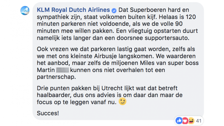 KLM reactie 2