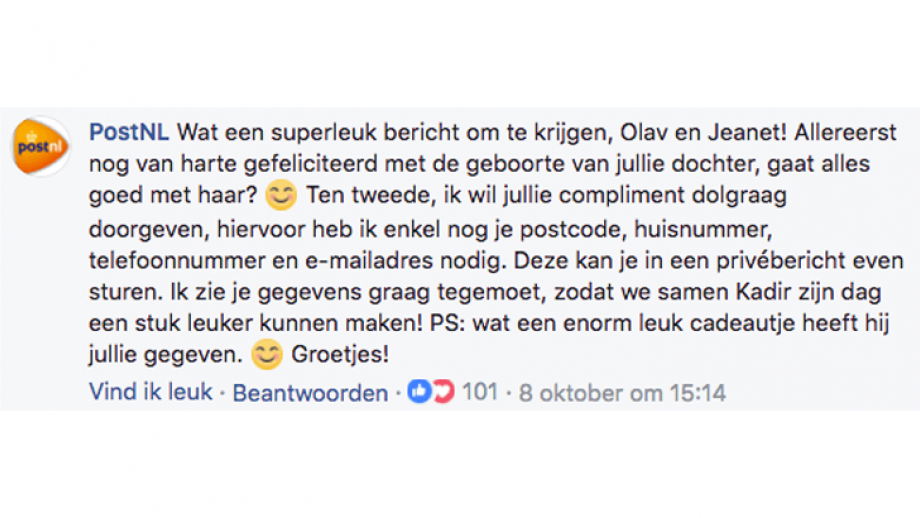 Reactie PostNL