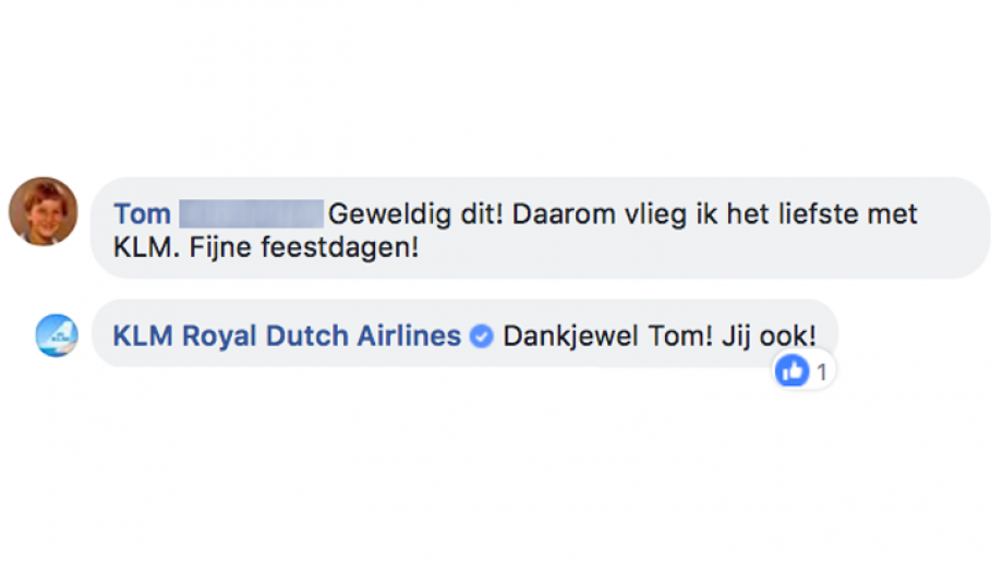 Reactie op KLM