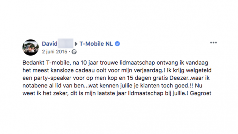 T-Mobile reactie