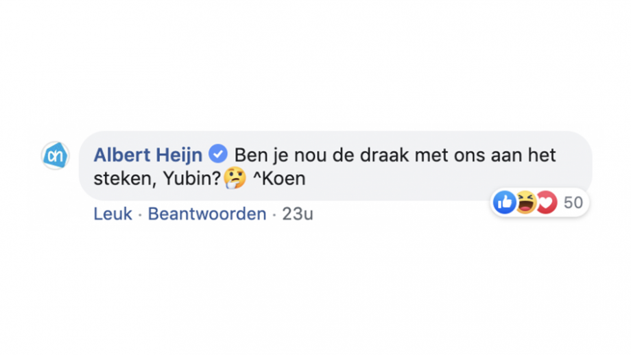 Reactie Albert Heijn