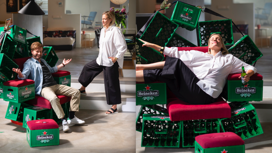 De ‘ster’ van de nieuwe campagne: het Heineken krat