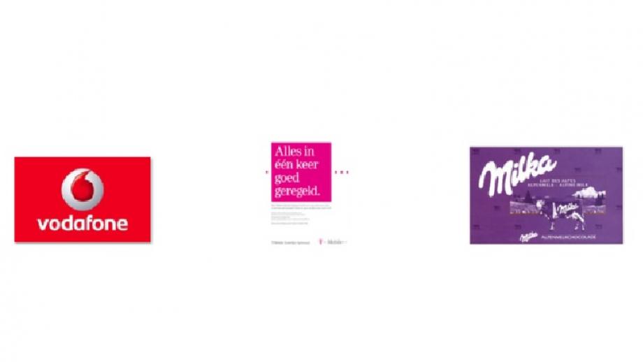 Rood, magenta en paars: zouden deze kleurmerken 50 % herkenning hebben?