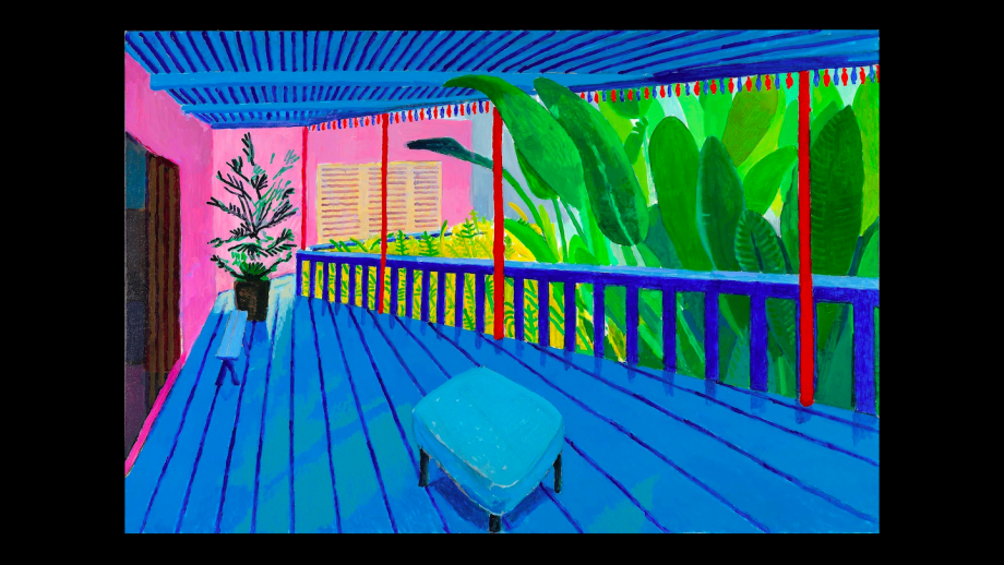 “Garden with Blue Terrace”, David Hockney, 2015