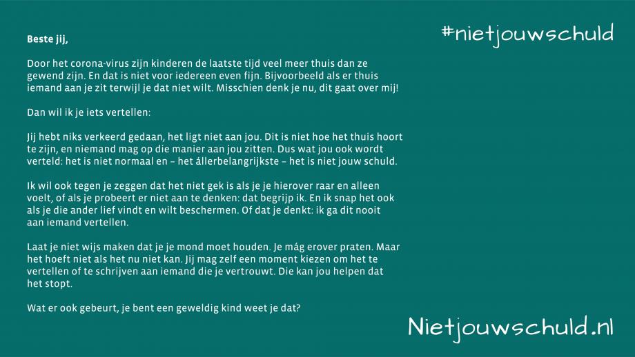 Uitleg brief #nietjouwschuld