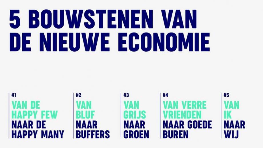 De vijf bouwstenen van de nieuwe economie