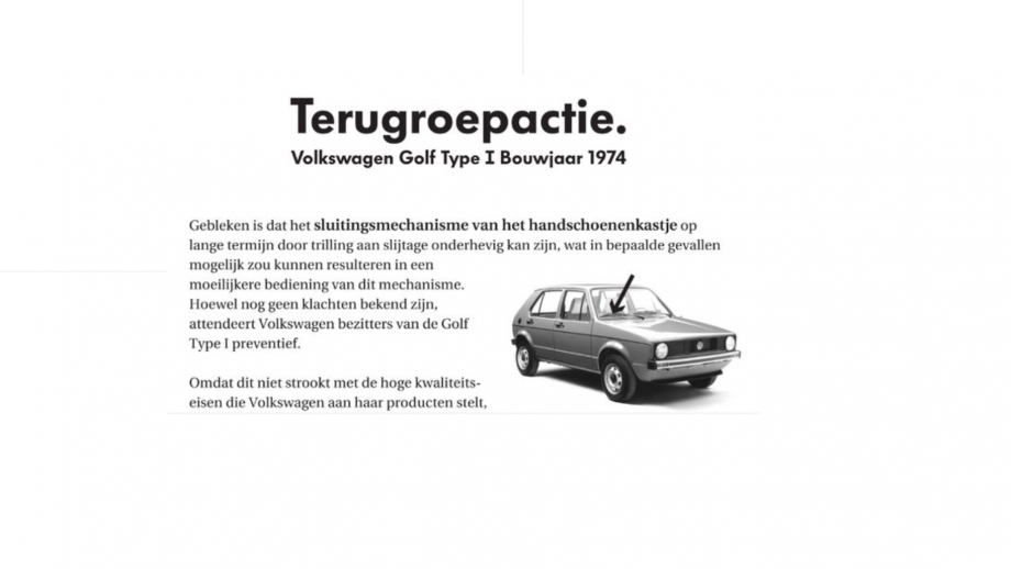 Terugroepactie VW 2007