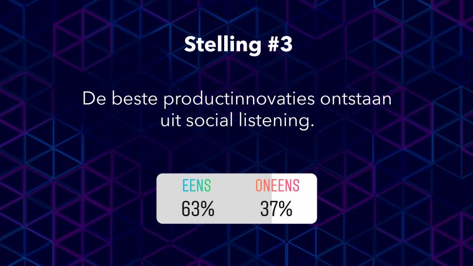 Uitslag stelling 3: De beste productinnovaties ontstaan uit social listening.