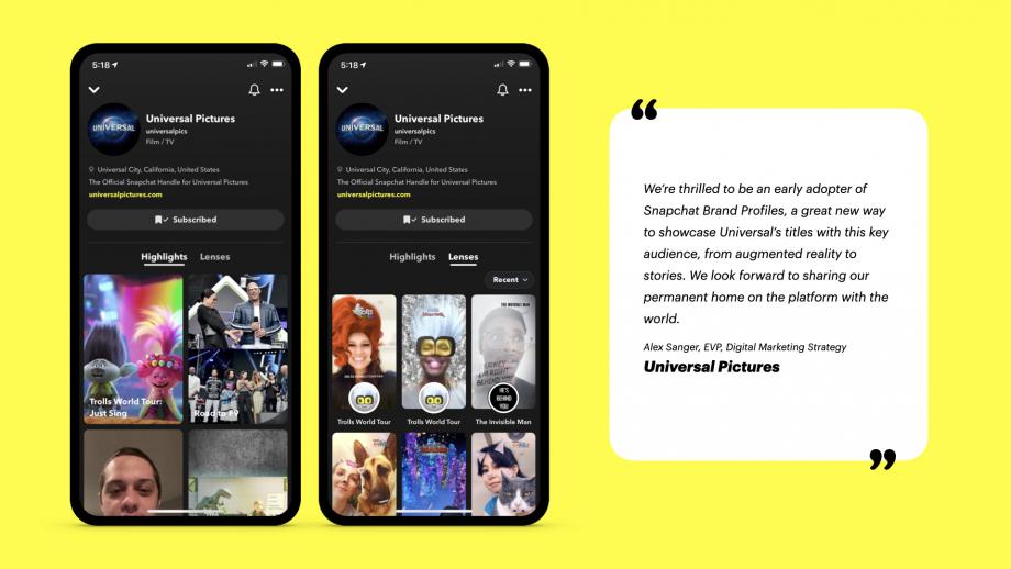 Snapchat test bedrijfsprofielen op het platform