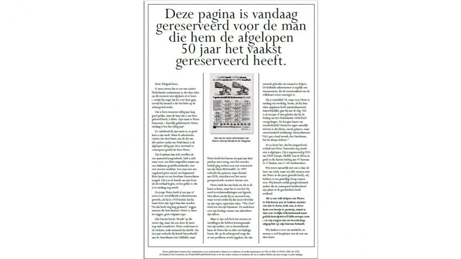 Advertentie Telegraaf 