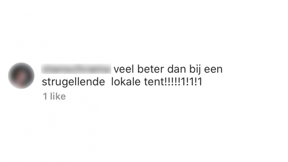 "veel beter dan bij een strugellende lokale tent!!!!!1!1!1"