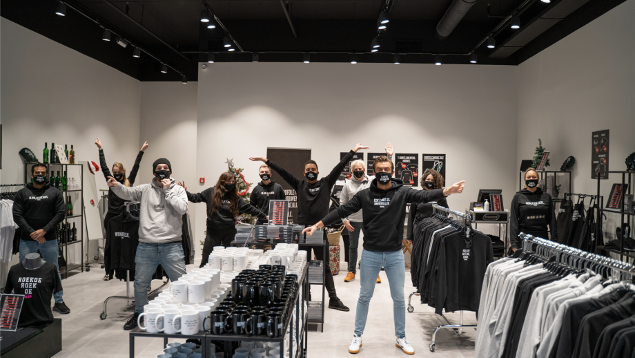 Team Rumag in de pop-up store