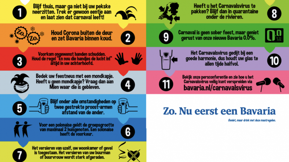 Bavaria drijft spot met persconferentie van Rutte in carnaval-campagne