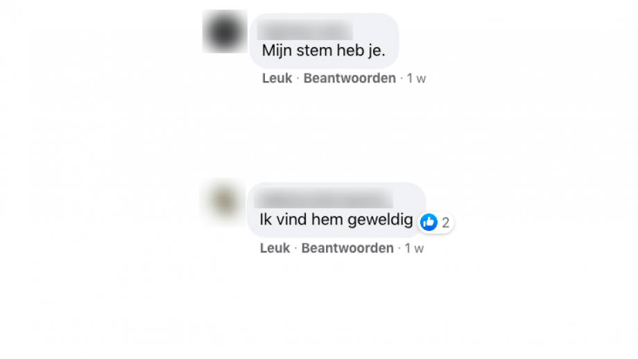 Facebook reacties geven de partij voor de burgers al een aantal stemmen