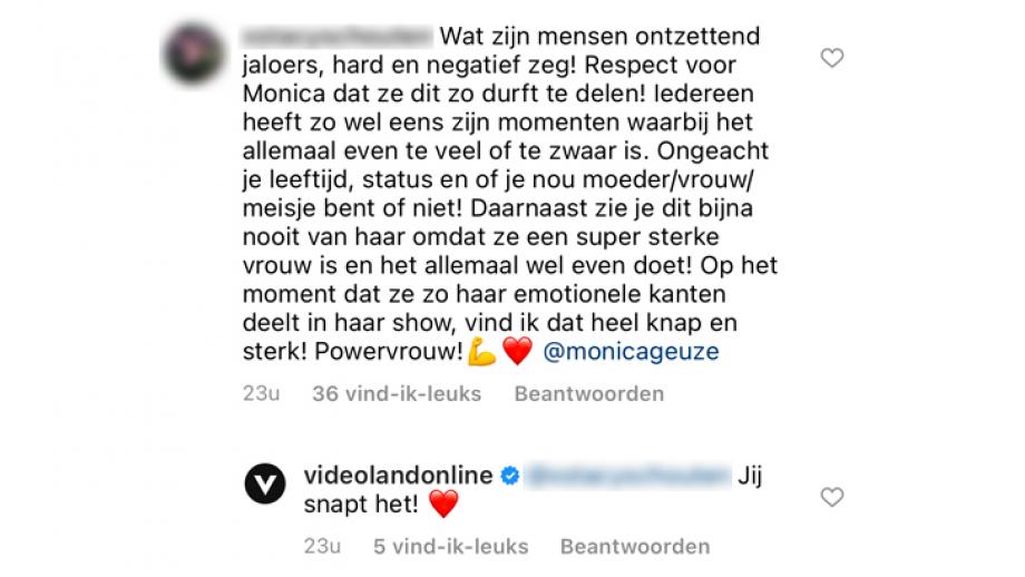 Positieve reacties, voor Monica en voor Videoland