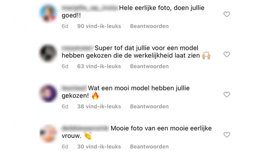 Positieve reacties op het gekozen model