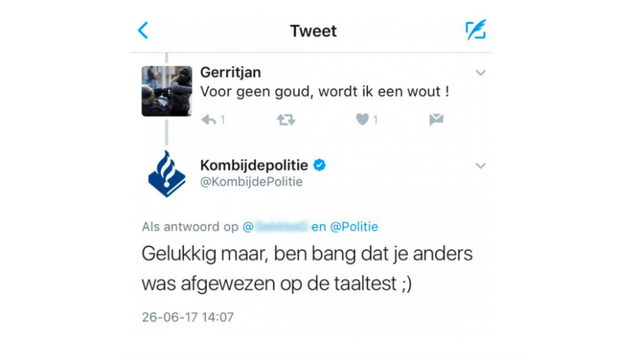 Tweet webcare politie