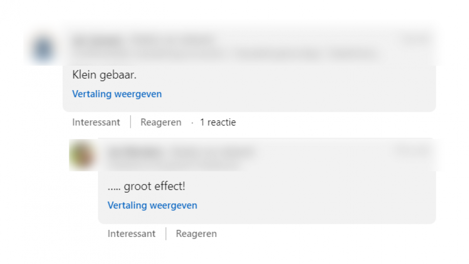 klein gebaar, groot effect