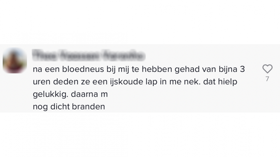 een ijskoude lap in de nek