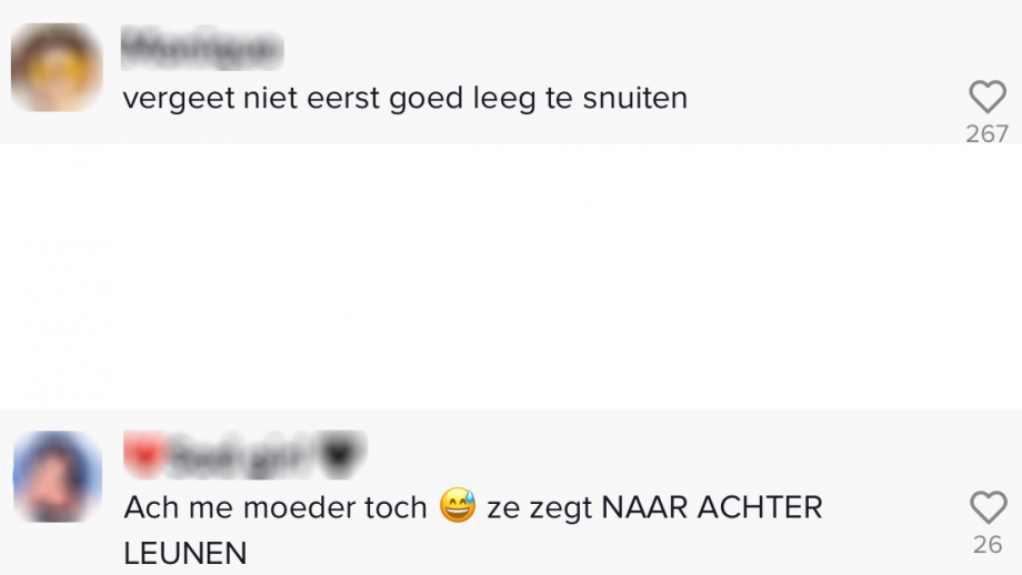 Eerst snuiten, of naar achter leunen