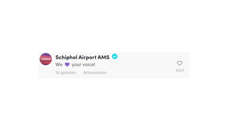 reactie Schiphol