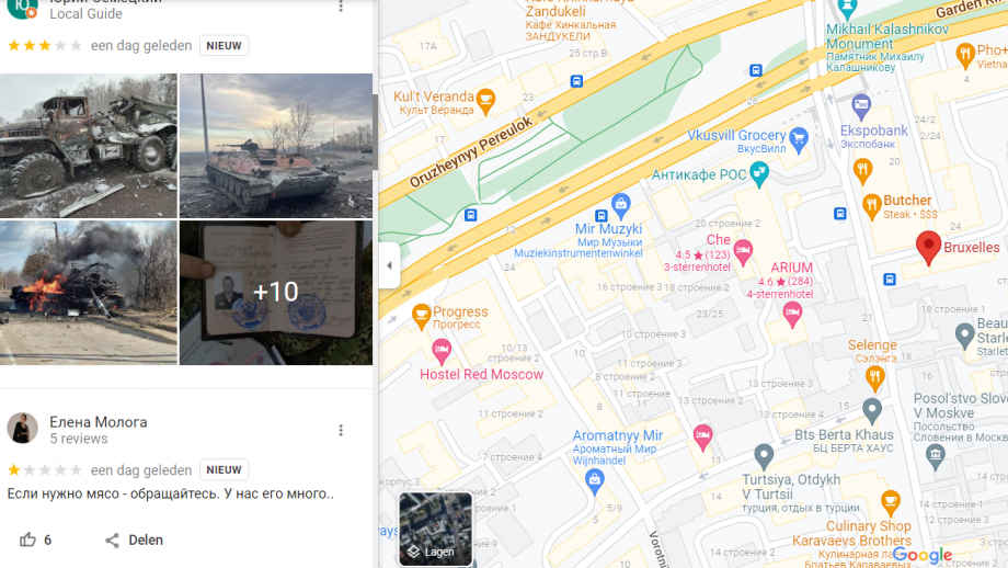 Retaurant Bruxelles in Moskou krijgt een review
