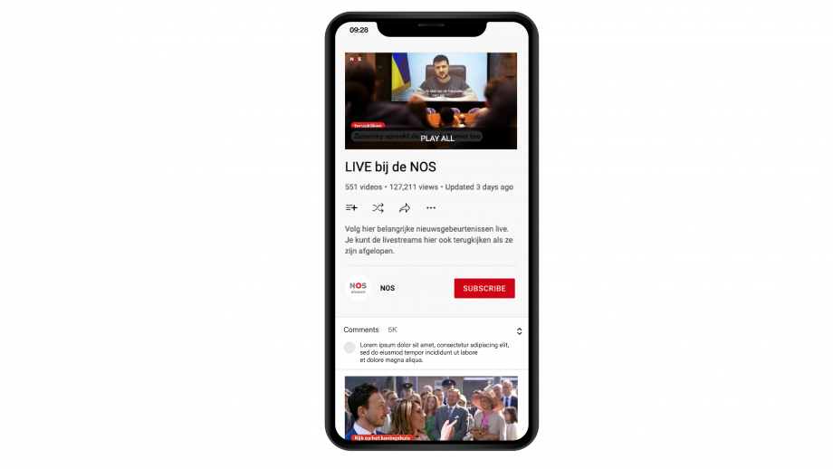 NOS livestream youtube