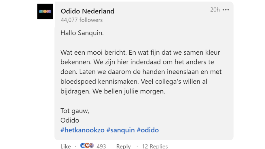 odido nederland reactie