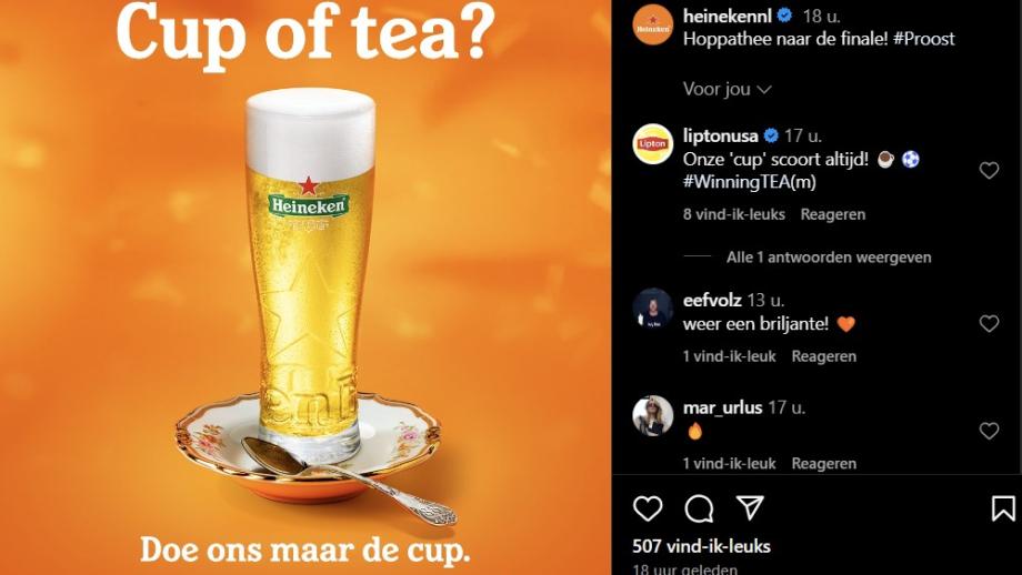 Heineken inhaker halve finale Nederland tegen Engeland