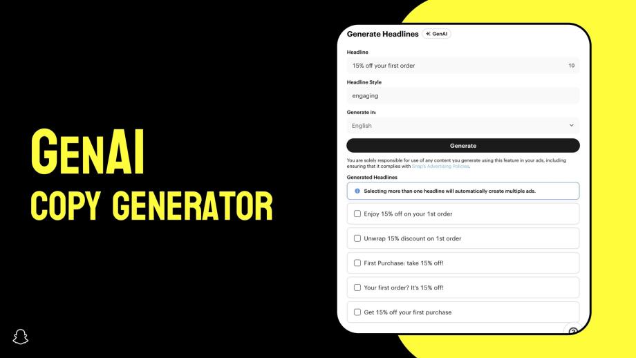 Snapchat AI copy generator