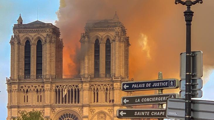 De Notre Dame in brand