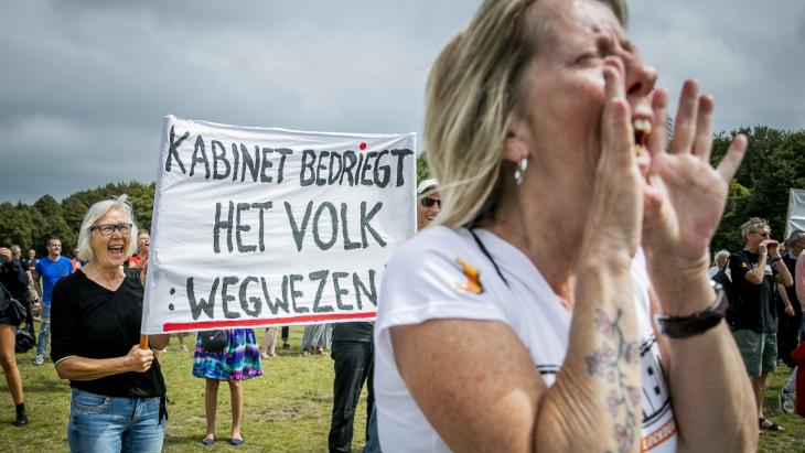 Protest tegen coronamaatregelen in Den Haag