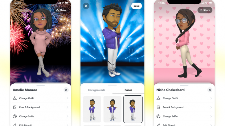 Snapchat-profielen krijgen een nieuwe look, met 3D Bitmoji