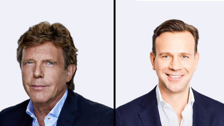 John de Mol (Talpa) en Sven Sauve (RTL Nederland)