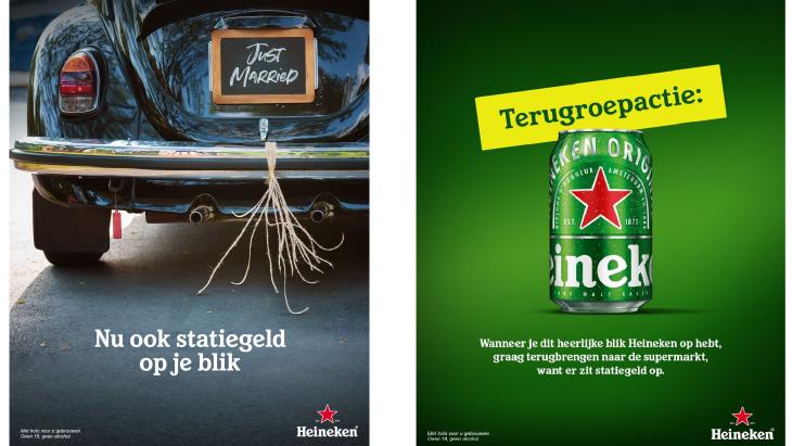 Beelden uit komende Heineken-campagne voor statiegeld op blikjes 