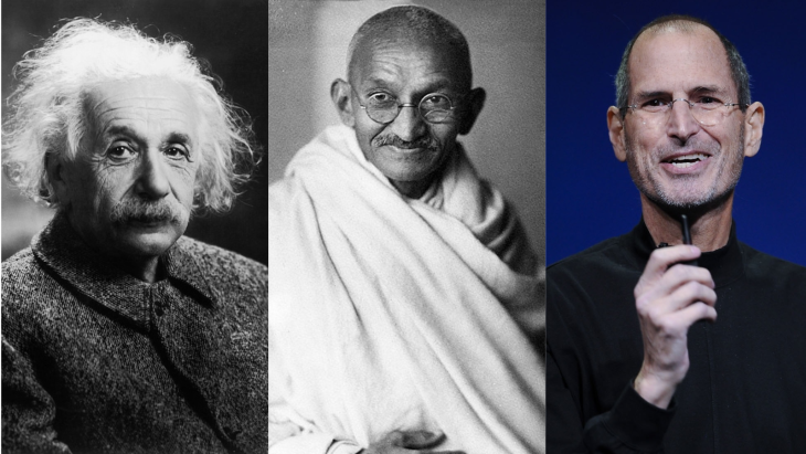 Einstein, Ghandi en Steve Jobs