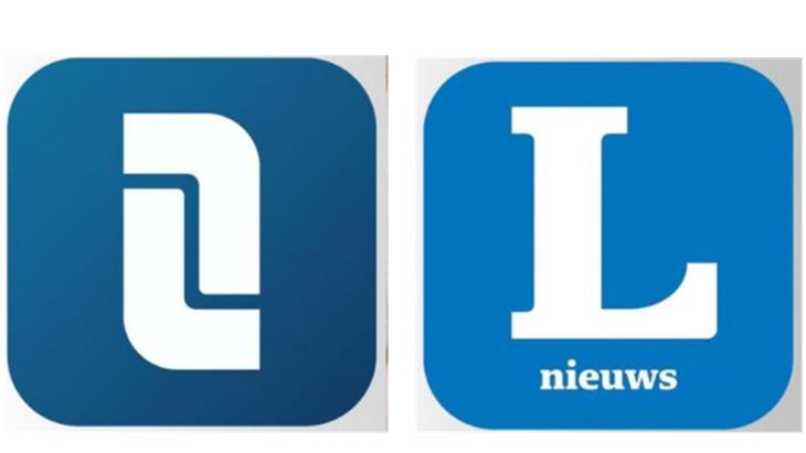 de betreffende logo's , links dat van L1, rechts van De Limburger 